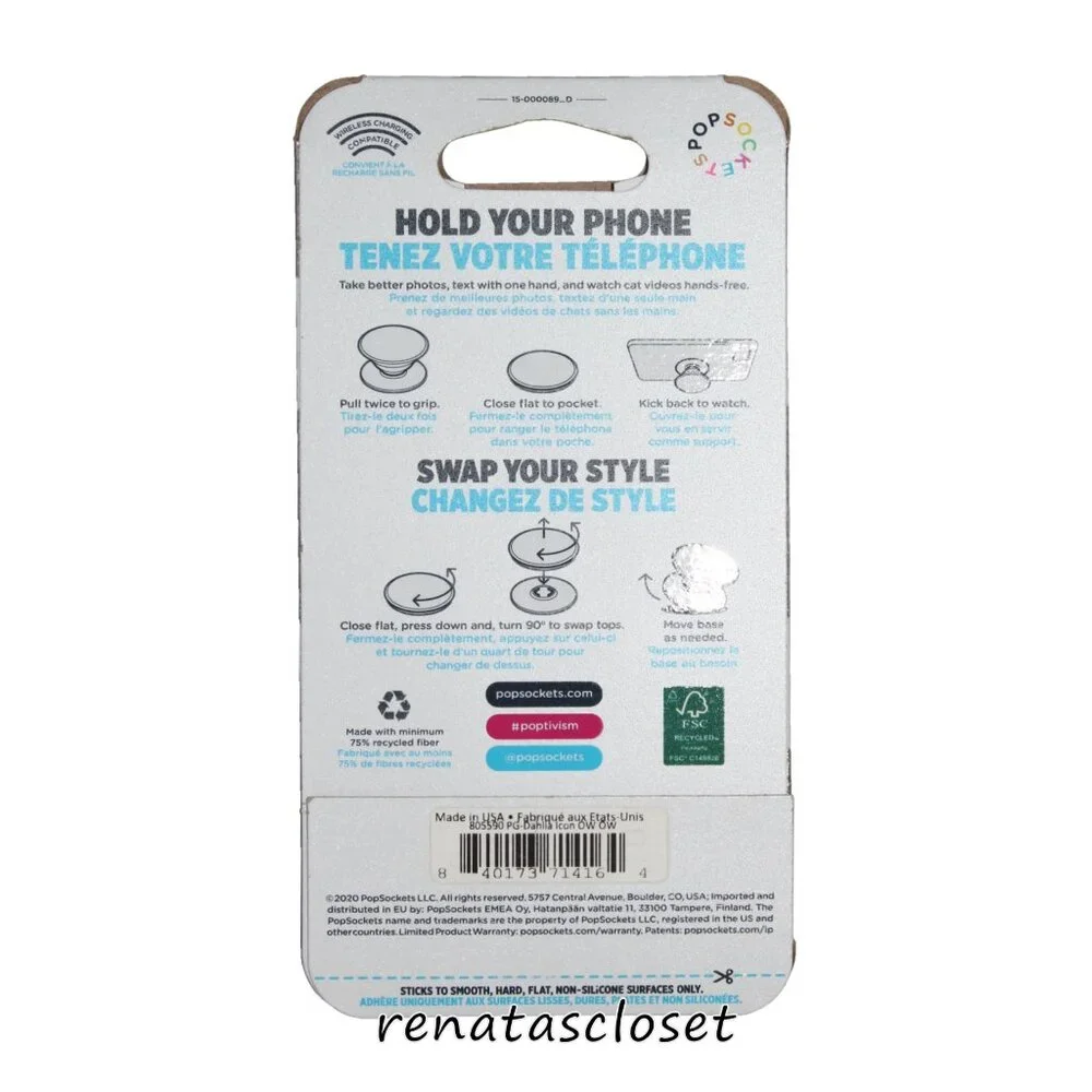 PopSocket PopGrip Dahlia Icon Cellphone Grip & Stand NIP